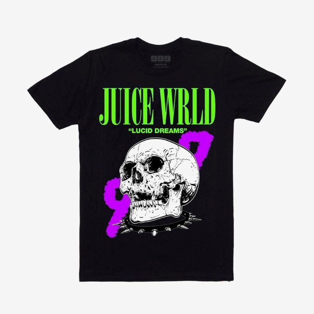 Juice WRLD Lucid Dreams T-Shirt Official Merch 999 Club Skull